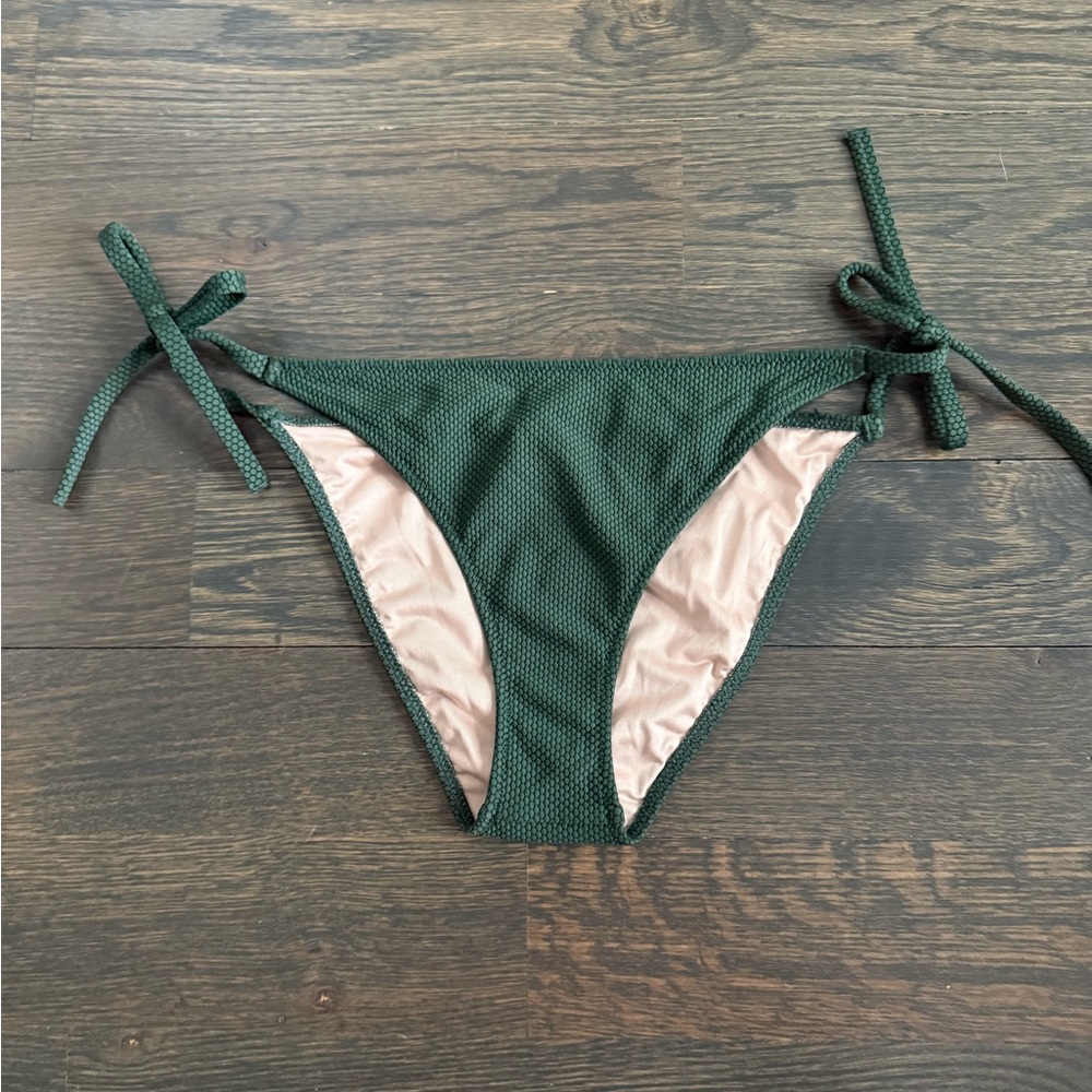 Shade & Shore Dark Green Tie-Side Bikini Bottom